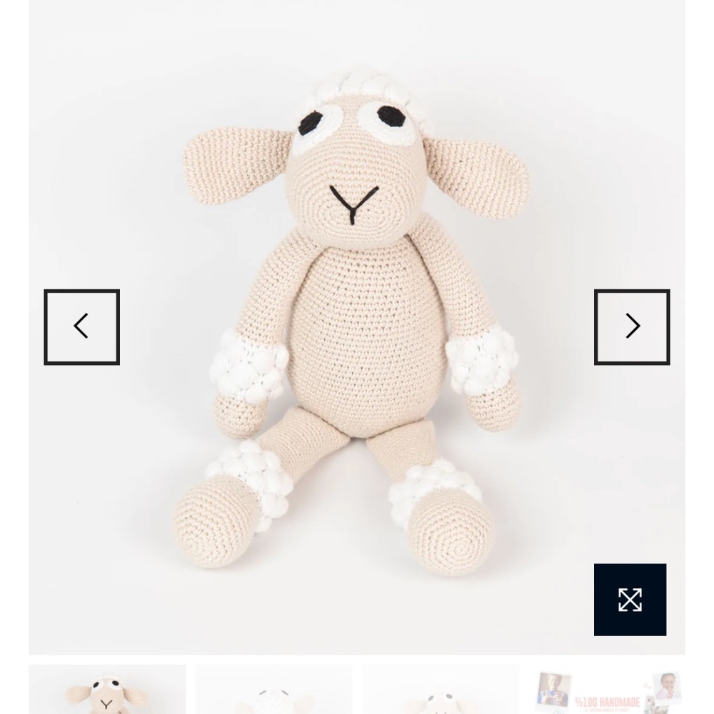 Handmade Knitted Organic Stuffed Shelby the Sheep
